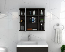 Load image into Gallery viewer, Medicine Cabinet Milano,Six External Shelves Mirror, Black Wengue Finish
