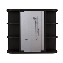 Load image into Gallery viewer, Medicine Cabinet Milano,Six External Shelves Mirror, Black Wengue Finish
