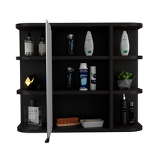 Load image into Gallery viewer, Medicine Cabinet Milano,Six External Shelves Mirror, Black Wengue Finish
