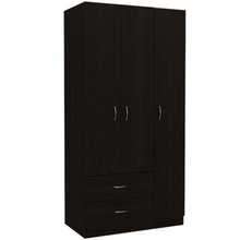 Load image into Gallery viewer, Three Door Armoire Clark, Metal Rod, Black Wengue Finish
