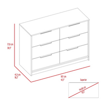 Load image into Gallery viewer, 4 Drawer Double Dresser Maryland, Metal Handle, Black Wengue / Pine Finish
