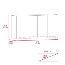 Load image into Gallery viewer, Kitchen Cabinet Durham, Four Doors, White Finish
