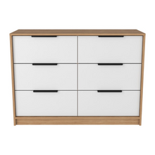 Load image into Gallery viewer, 4 Drawer Double Dresser Maryland, Metal Handle, Pine / White Finish
