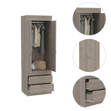 Load image into Gallery viewer, Armoire Tarento,Two Drawers, Light Gray Finish
