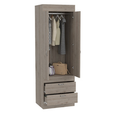 Load image into Gallery viewer, Armoire Tarento,Two Drawers, Light Gray Finish
