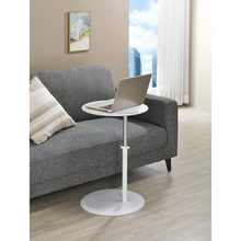 Load image into Gallery viewer, Orbit End Table with Height Adjustable White Marble Textured Top
