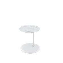 Load image into Gallery viewer, Orbit End Table with Height Adjustable White Marble Textured Top
