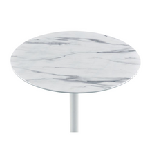 Load image into Gallery viewer, Orbit End Table with Height Adjustable White Marble Textured Top
