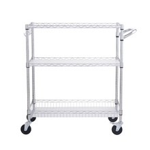 Load image into Gallery viewer, VEVOR 3-Tier Utility Cart Rolling Cart on Wheels 35&quot;x18&quot;x35.5&quot; 661 LBS 6 Hooks
