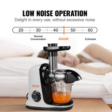 Load image into Gallery viewer, VEVOR Slow Masticating Juicer, Cold Press Juicer Machine with Reverse Function, Quiet Motor Slow Juicer, Juice Extractor Maker Easy to Clean with Brush, for High Nutrient Fruits Vegetables
