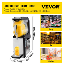 Load image into Gallery viewer, VEVOR 110V Slushy Machine 10L Margarita Frozen Drink Maker 600W Automatic Clean Day and Night Modes for Supermarkets Cafes Restaurants Snack Bars Commercial Use
