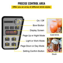 Load image into Gallery viewer, VEVOR 110V Slushy Machine 10L Margarita Frozen Drink Maker 600W Automatic Clean Day and Night Modes for Supermarkets Cafes Restaurants Snack Bars Commercial Use
