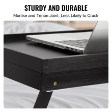 Load image into Gallery viewer, VEVOR Bed Tray Table with Foldable Legs, Bamboo Breakfast Tray for Sofa, Bed, Eating, Snacking, and Working, Adjustable Tabletop Slope Serving Laptop Desk Tray, Portable Food Snack Platter, 20&quot;x12.2&quot;
