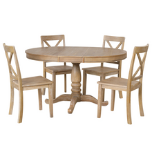 Load image into Gallery viewer, Modern Dining Table Set for 4,Round Table and 4 Kitchen Room Chairs,5 Piece Kitchen Table Set for Dining Room,Dinette,Breakfast Nook,Natural Wood Wash
