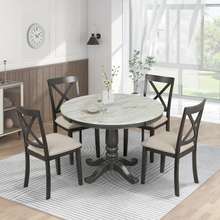 Load image into Gallery viewer, 5 Pieces Dining Table and Chairs Set for 4 Persons, Kitchen Room Solid Wood Table with 4 Chairs
