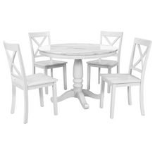 Load image into Gallery viewer, 5 Pieces Dining Table and Chairs Set for 4 Persons, Kitchen Room Solid Wood Table with 4 Chairs
