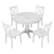 Load image into Gallery viewer, 5 Pieces Dining Table and Chairs Set for 4 Persons, Kitchen Room Solid Wood Table with 4 Chairs
