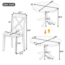 Load image into Gallery viewer, Modern Dining Table Set for 4,Round Table and 4 Kitchen Room Chairs,5 Piece Kitchen Table Set for Dining Room,Dinette,Breakfast Nook,Natural Wood Wash
