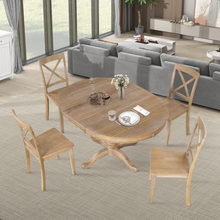 Load image into Gallery viewer, Modern Dining Table Set for 4,Round Table and 4 Kitchen Room Chairs,5 Piece Kitchen Table Set for Dining Room,Dinette,Breakfast Nook,Natural Wood Wash
