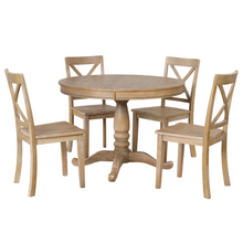 Load image into Gallery viewer, Modern Dining Table Set for 4,Round Table and 4 Kitchen Room Chairs,5 Piece Kitchen Table Set for Dining Room,Dinette,Breakfast Nook,Natural Wood Wash
