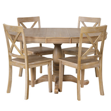 Load image into Gallery viewer, Modern Dining Table Set for 4,Round Table and 4 Kitchen Room Chairs,5 Piece Kitchen Table Set for Dining Room,Dinette,Breakfast Nook,Natural Wood Wash
