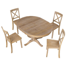 Load image into Gallery viewer, Modern Dining Table Set for 4,Round Table and 4 Kitchen Room Chairs,5 Piece Kitchen Table Set for Dining Room,Dinette,Breakfast Nook,Natural Wood Wash
