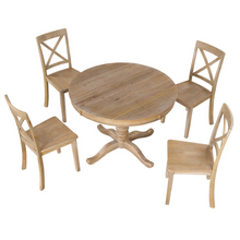 Load image into Gallery viewer, Modern Dining Table Set for 4,Round Table and 4 Kitchen Room Chairs,5 Piece Kitchen Table Set for Dining Room,Dinette,Breakfast Nook,Natural Wood Wash
