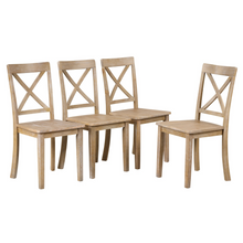 Load image into Gallery viewer, Modern Dining Table Set for 4,Round Table and 4 Kitchen Room Chairs,5 Piece Kitchen Table Set for Dining Room,Dinette,Breakfast Nook,Natural Wood Wash
