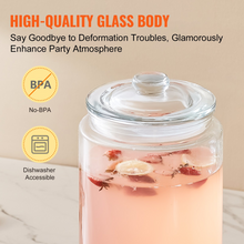 Load image into Gallery viewer, VEVOR Beverage Dispenser, 1 Gallon Drink Dispensers for Parties, Glass Juice Dispenser with Stainless Steel Spigot, Iced Tea Lemonade Juice Water Dispenser, for Restaurants, Hotels, Parties
