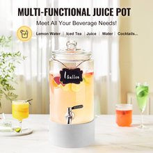 Load image into Gallery viewer, VEVOR Beverage Dispenser, 1 Gallon Drink Dispensers for Parties, Glass Juice Dispenser with Stainless Steel Spigot, Iced Tea Lemonade Juice Water Dispenser, for Restaurants, Hotels, Parties
