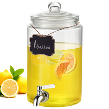 Load image into Gallery viewer, VEVOR Beverage Dispenser, 1 Gallon Drink Dispensers for Parties, Glass Juice Dispenser with Stainless Steel Spigot, Iced Tea Lemonade Juice Water Dispenser, for Restaurants, Hotels, Parties
