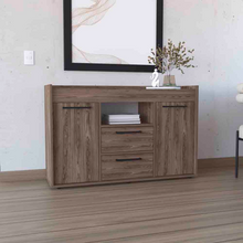 Load image into Gallery viewer, Sideboard Perssiu, Two Drawers, Double Door Cabinets, Dark Walnut Finish
