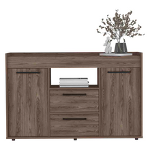 Load image into Gallery viewer, Sideboard Perssiu, Two Drawers, Double Door Cabinets, Dark Walnut Finish
