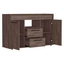 Load image into Gallery viewer, Sideboard Perssiu, Two Drawers, Double Door Cabinets, Dark Walnut Finish
