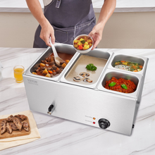 Load image into Gallery viewer, VEVOR Commercial Electric Food Warmer 4-Pan Countertop Buffet 16.4QT Bain Marie
