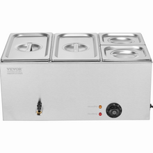 Load image into Gallery viewer, VEVOR Commercial Electric Food Warmer 4-Pan Countertop Buffet 16.4QT Bain Marie
