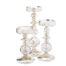 Load image into Gallery viewer, Pillar Candle Holder Unique Mercury Bubble Set of 3
