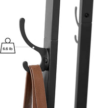 Load image into Gallery viewer, ALINRU Coat Rack with 3 Shelves, Stand with Hooks for Scarves, Bags and Umbrellas, Steel Frame, Industrial Style, Rustic Brown and Black ULCR80X
