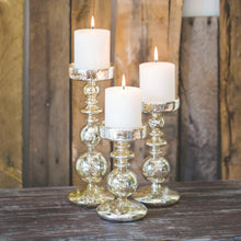 Load image into Gallery viewer, Pillar Candle Holder Unique Mercury Bubble Set of 3
