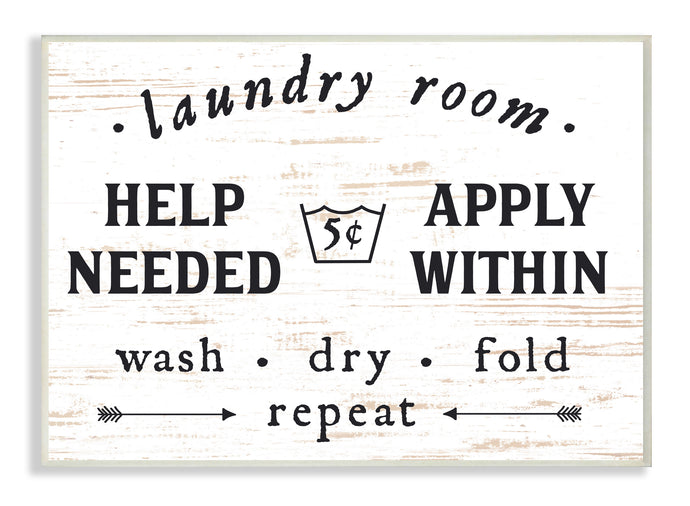 Laundry Room Help Needed Apply Withinwall Plaqueby Lettered and Lined