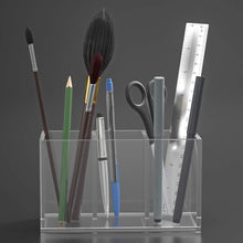 Load image into Gallery viewer, Acrylic Pen Holder 3 Compartments, Clear Pencil Organizer Cup for Countertop Desk Accessory Storage
